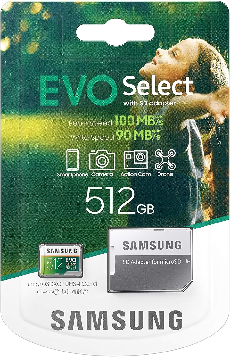 SAMSUNG 512GB microSDXC UHS-I U3 100MB/s MB-ME512HA