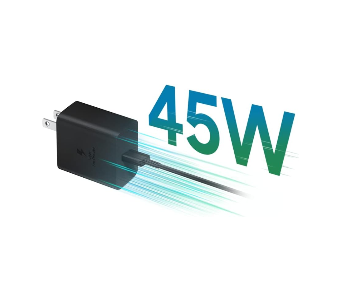 SAMSUNG 45W Power Adapter (w/Cable C-to-C),USB,Black