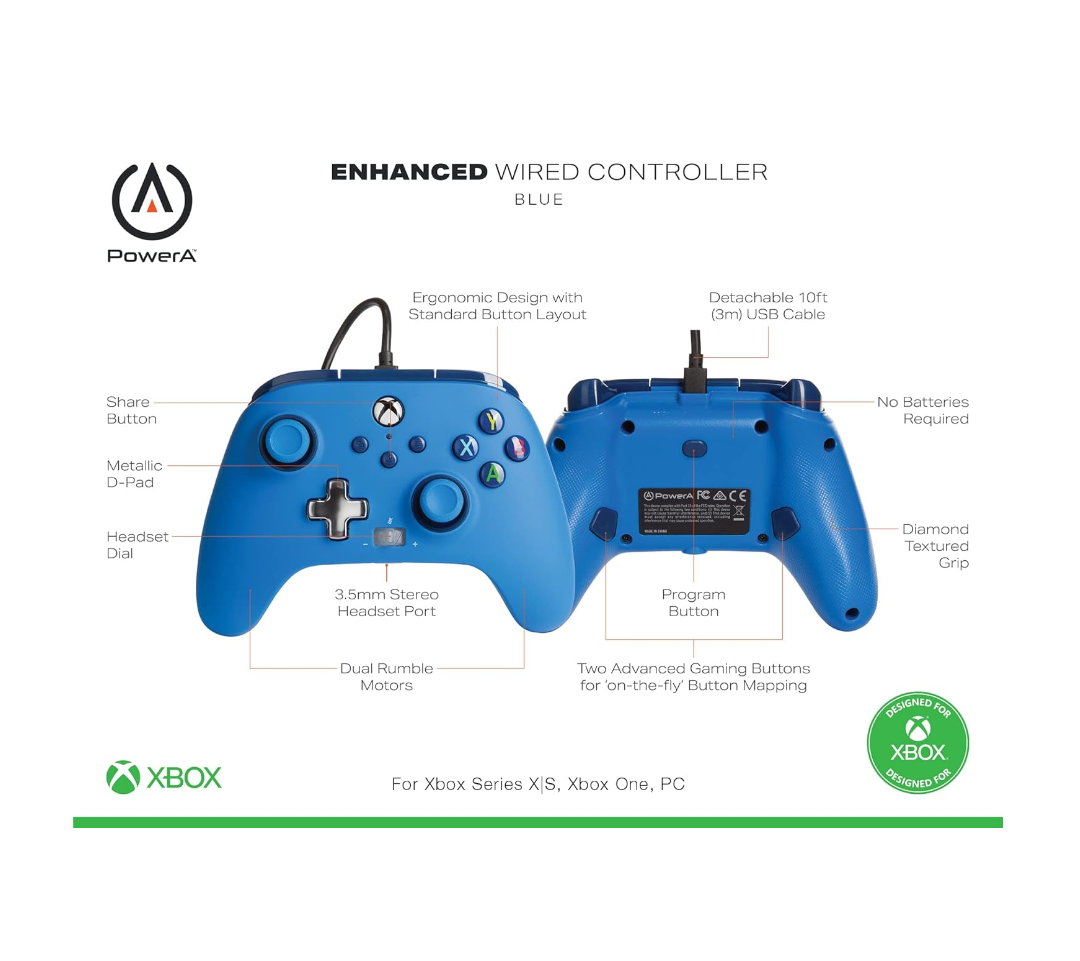 PowerA Enhanced Wired Controller Blue